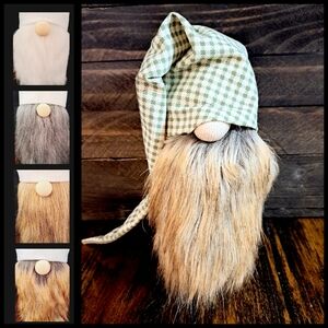 Green Farmhouse Gnome Hat with Choice of Bearded Gnome Body | Interchangeable
